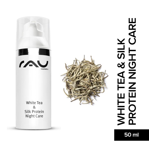 RAU White Tea &amp; Silk Protein Night Care 50 ml – s hodvábnymi proteínmi, bielym čajom &amp; Sheabutter